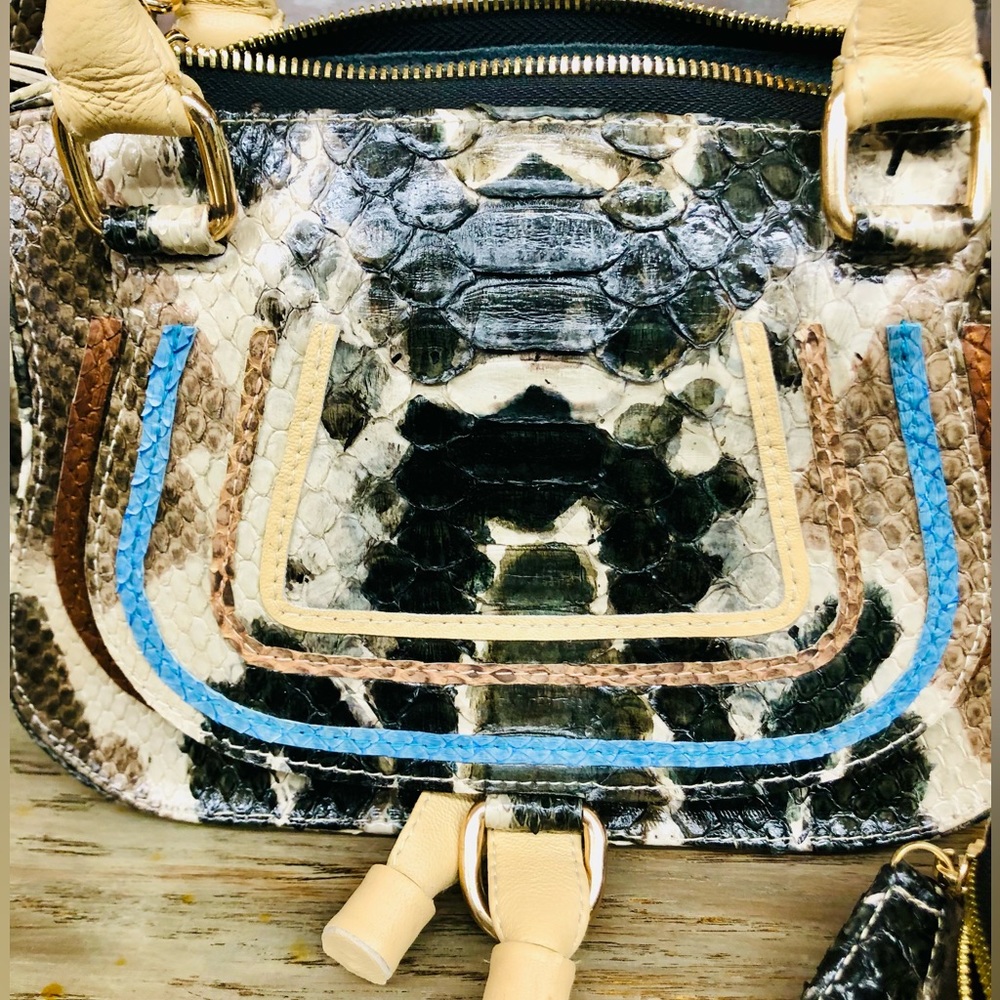 Real Python Leather Handbag Crossbody Marcie Look… - image 2